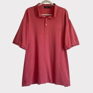 Polo Ralph Lauren Mens Coral Pink Short Sleeve Polo Shirt